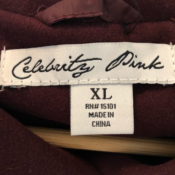 Burgundy Pea Coat - Picture 3 of 7